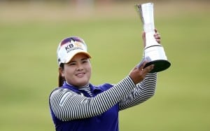 TURNBERRY, SCOTLAND - AUGUST 02: Inbee Park of South Korea poses with the trophy following her victory during the Final Round of the Ricoh Women's British Open at Turnberry Golf Club on August 2, 2015 in Turnberry, Scotland. (Photo by Jan Kruger/Getty Images)